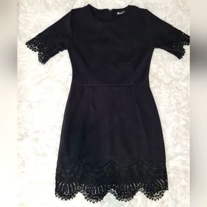 Radami Dress Black With Lace Pattern Short Sleeve